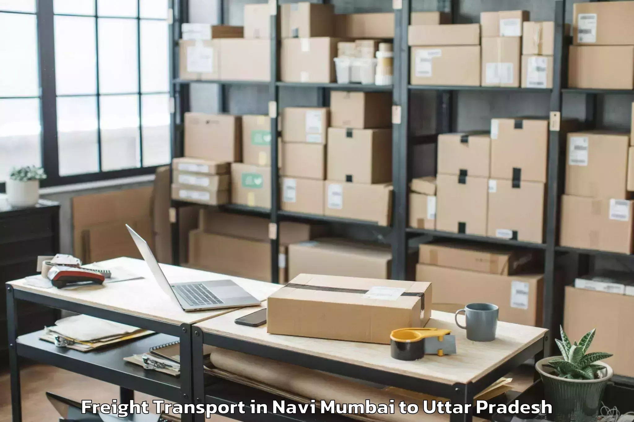 Top Navi Mumbai to Mainpuri Freight Transport Available